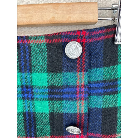 Talbots Skirt 18 Green Tartan Plaid Wool Blend Lined Straight Academia - Picture 5 of 10